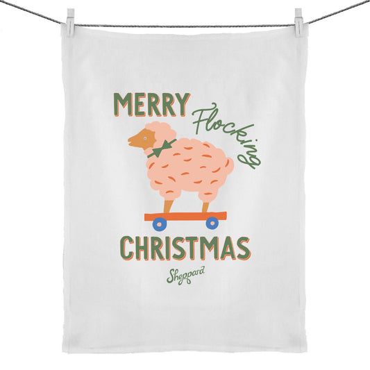 NEW! Merry Flocking Christmas - Tea Towel